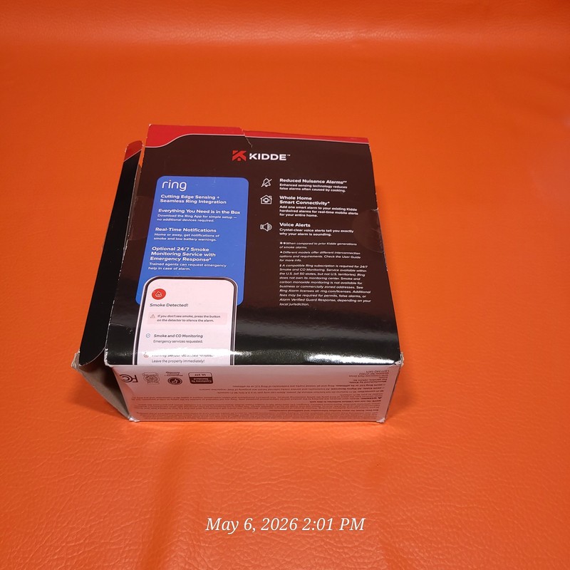 Kidde Wired Smart Smoke Alarm With Ring Alerts Model RGSAR-RW Rough Open Box gallery
