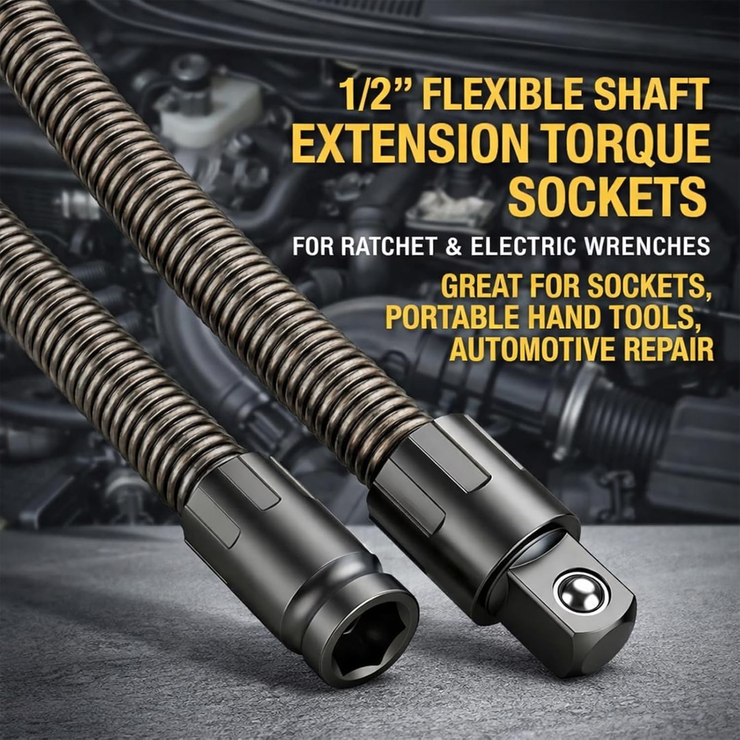 1/2 Flexible Shaft Extension Extender Torque Socket Ratchet Spanners Electric gallery
