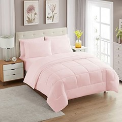 5 Piece Comforter Set Bag Solid Color All Season Soft Down Alternative Blanke…