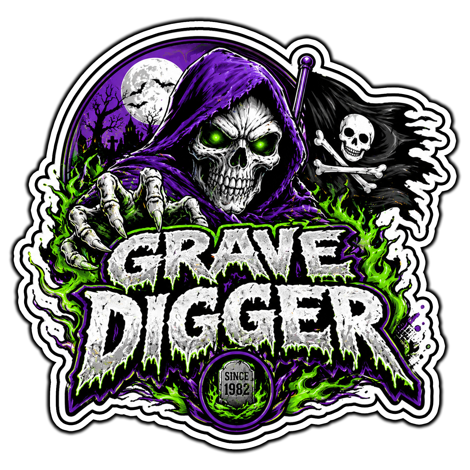 Grave Digger #2 Monster Jam Sticker Waterproof Vinyl Decal gallery