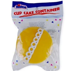Hostess Cup Cake Container Hinged Yellow White Vanilla Cupcake #30001 New