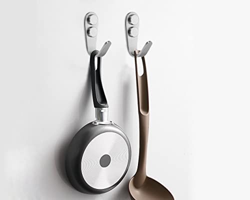 Coat Hooks Wall Mounted, 6 Pack Single Door Hooks Heavy Duty Brushed Silver gallery