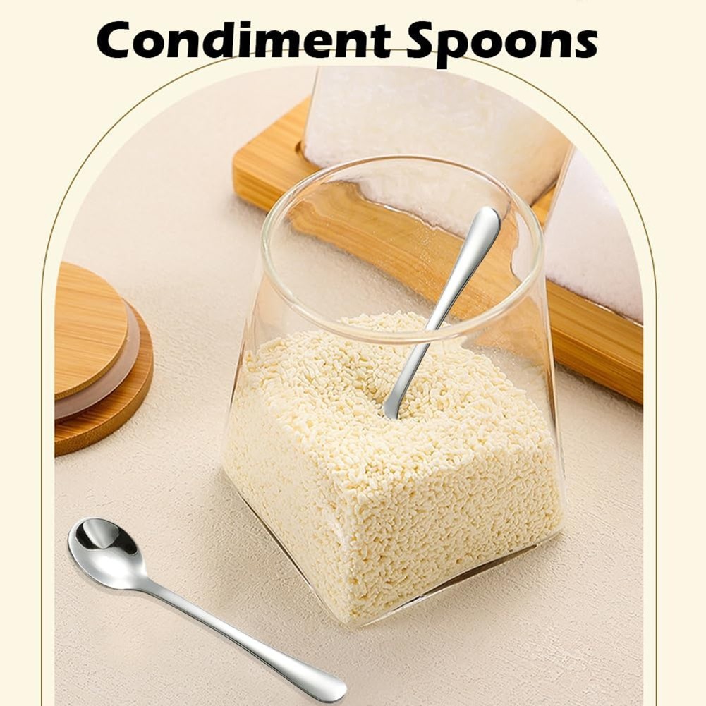10 PCS Condiment Spoons Stainless Steel Spoons 3 Inches Cute Small Spoons7825 gallery