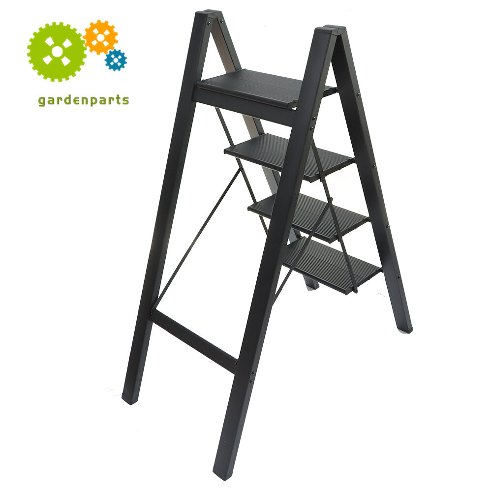 4 Step Ladder Folding Step Stool With Wide Anti-Slip Pedal Aluminum Lightweight