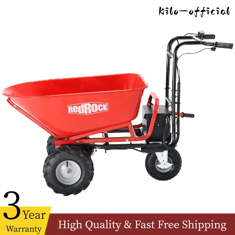 Electric Wheelbarrow Utility Cart 500W Powered Dump Cart 500lbs Debris Hauler gallery