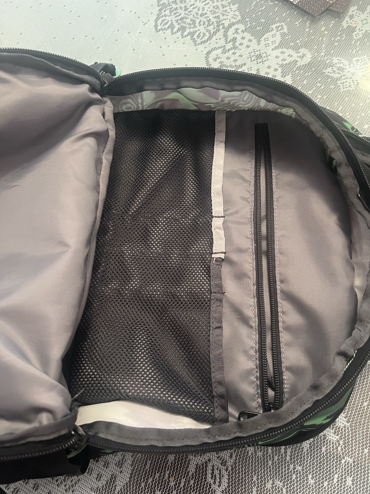 North Face Green Black Backpack 3