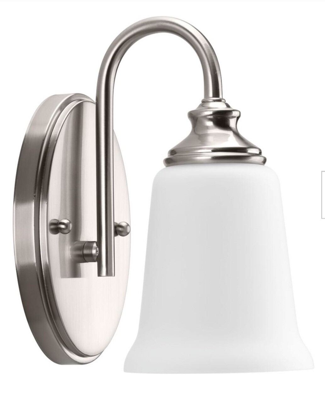Progress Lighting P300024-009 Wander 1-Light Bath Wall Sconce in Brushed Nickel gallery