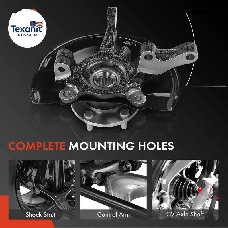 Front Left Steering Knuckle & Wheel Bearing Hub Assembly Compatible with Mitsubi gallery