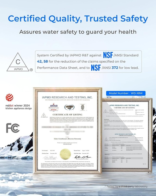 [ Dual Flow] Waterdrop X8-PRO Reverse Osmosis Water Filter, NSF/ANSI 42&58&372 gallery