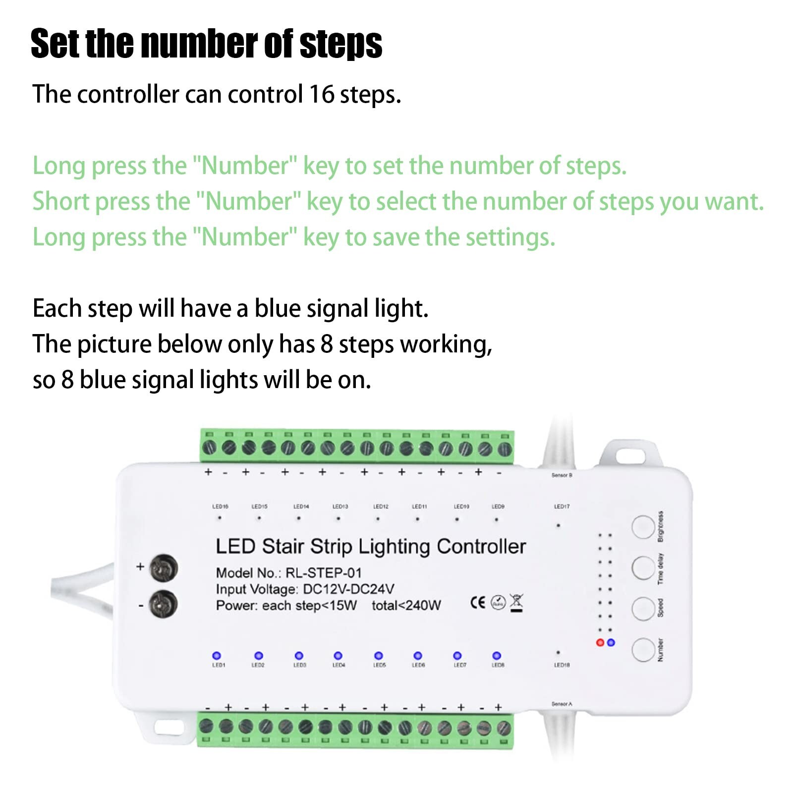 16 Channel LED Motion Sensor Stair Light Controller Automatic Stairway LED Co... gallery
