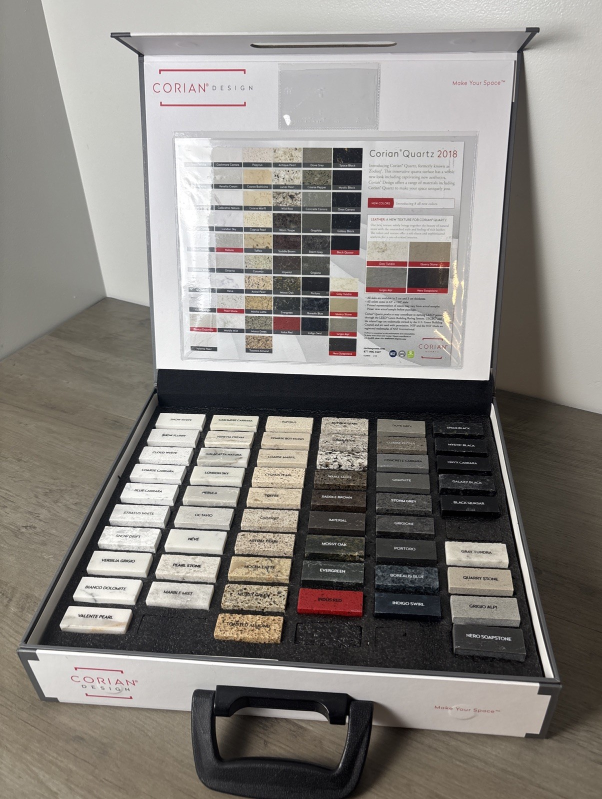 Corian Design Quartz Color Portfolio Swatch Sample Box 2018, Complete 💥 gallery