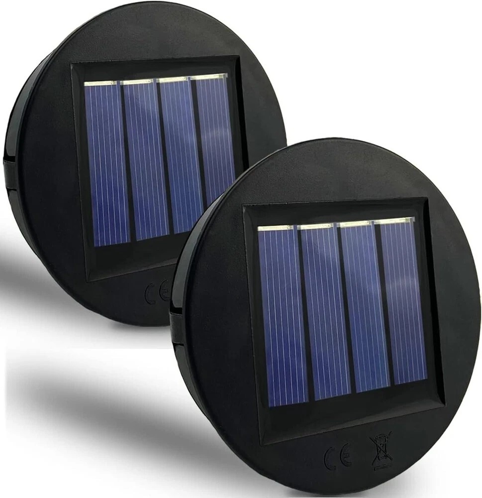 2 Pack Solar Light Replacement Top 3.15in Waterproof LED Lantern for Garden Use gallery