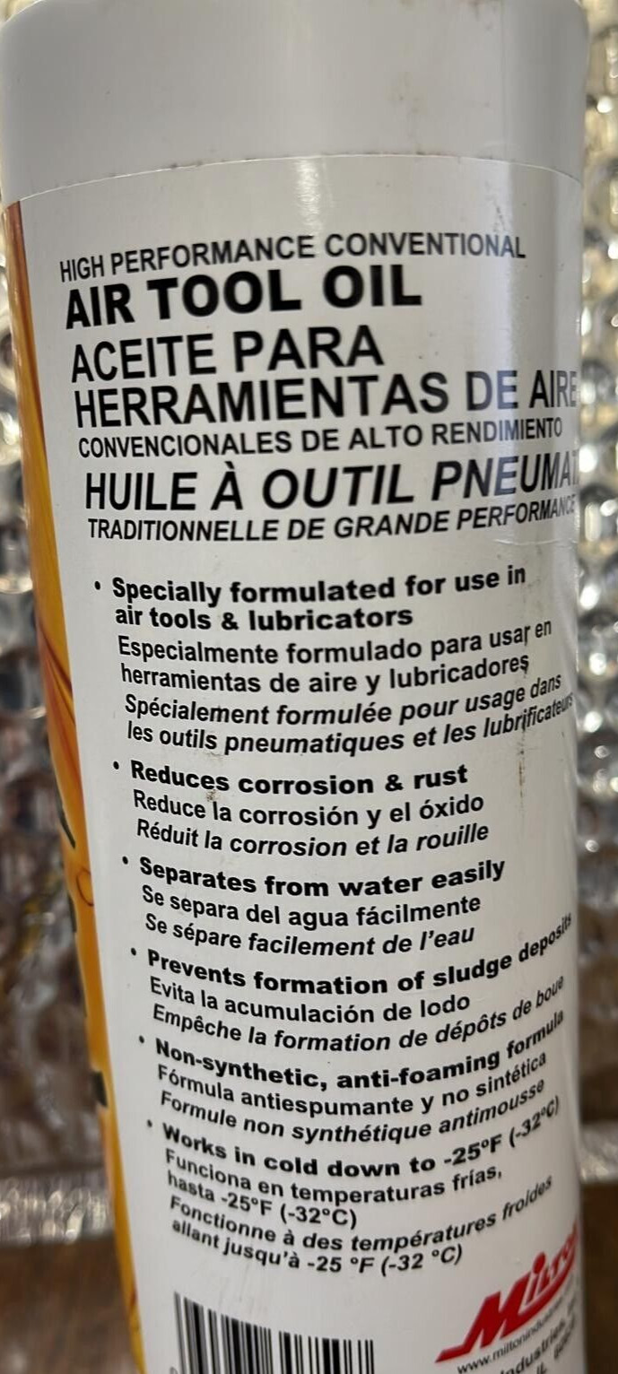 MiltonÂ® High-Performance Conventional Pneumatic Tool Oil, 16 oz. gallery
