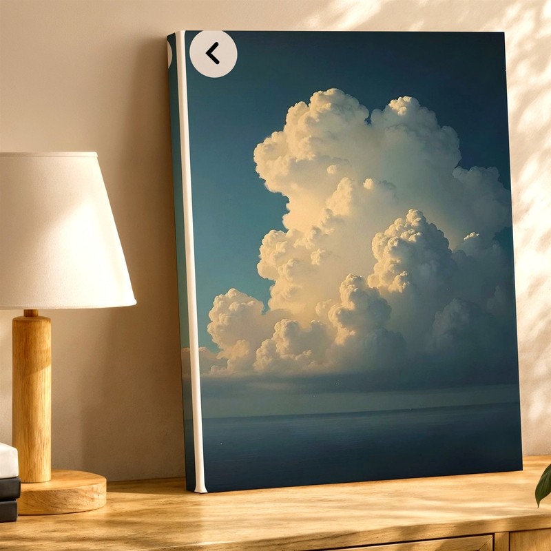 Wall Art Dramatic Cloudscape Over Calm Ocean Blue Sky Nature Poster Print Decor gallery