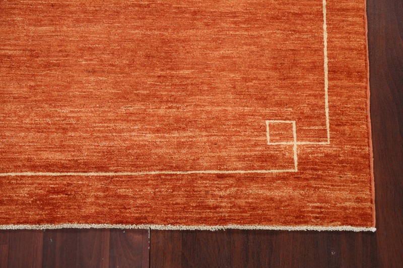 Bordered Gabbeh Kashkoli Oriental ORANGE/ IVORY Area Rug Wool Hand-knotted 5'x6' gallery