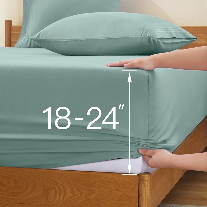 Extra Deep Pocket Queen Sheets - Fits Mattress 18-24 Inches Deep - 6 Pieces H... gallery