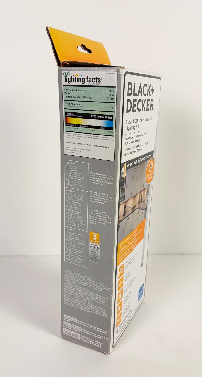 BLACK+DECKER LED Under Cabinet Lighting 3 (9in.) Bar Kit Easy to Install DIY gallery