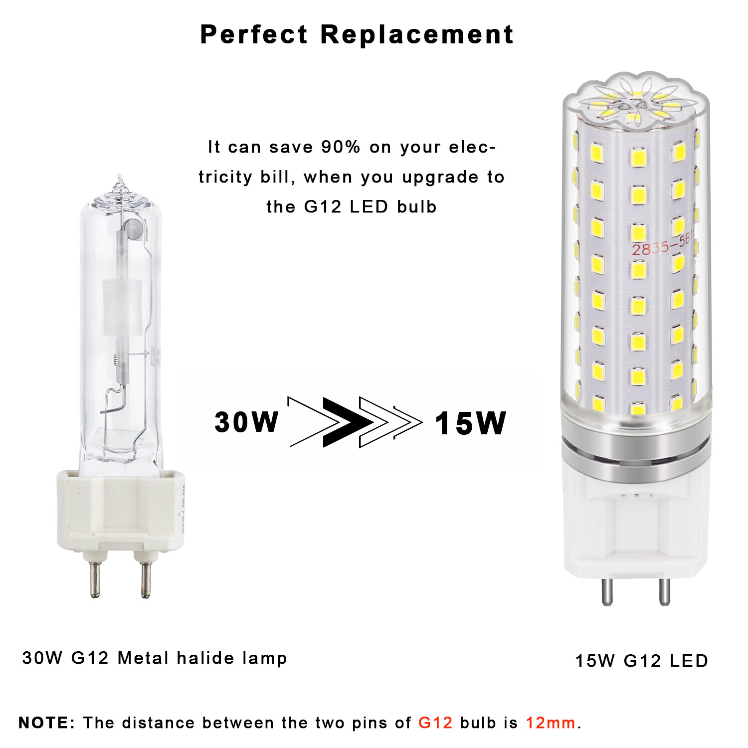 G12 LED, Metal Halide Lamp Replacement, 15W CDM-T MasterColor 1800 Lumen, 4 Pack gallery