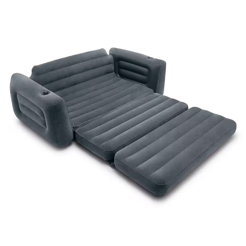 Queen Inflatable Pull-Out Sofa Bed Sleep Away Futon Couch, Gray (2-Pack) gallery