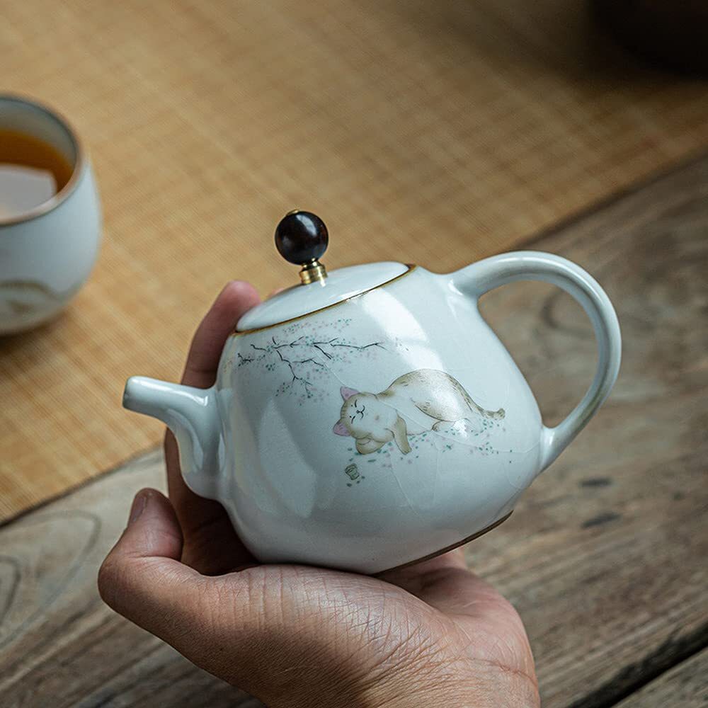 280ml Ceramic Teapot Ru Kiln Handmade Teapot Chinese Kung Fu Tea Kettle gallery