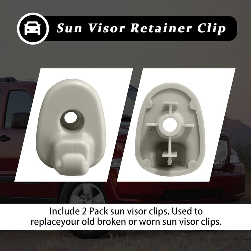 2Pcs Car Sun Visor Clip, Compatible With Jeep Liberty 2005-2012 and Dodge Nitro gallery