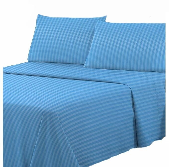 Lux Decor Collection Sheet Set, 4 Piece, Brushed Microfiber, King, Blue, New gallery