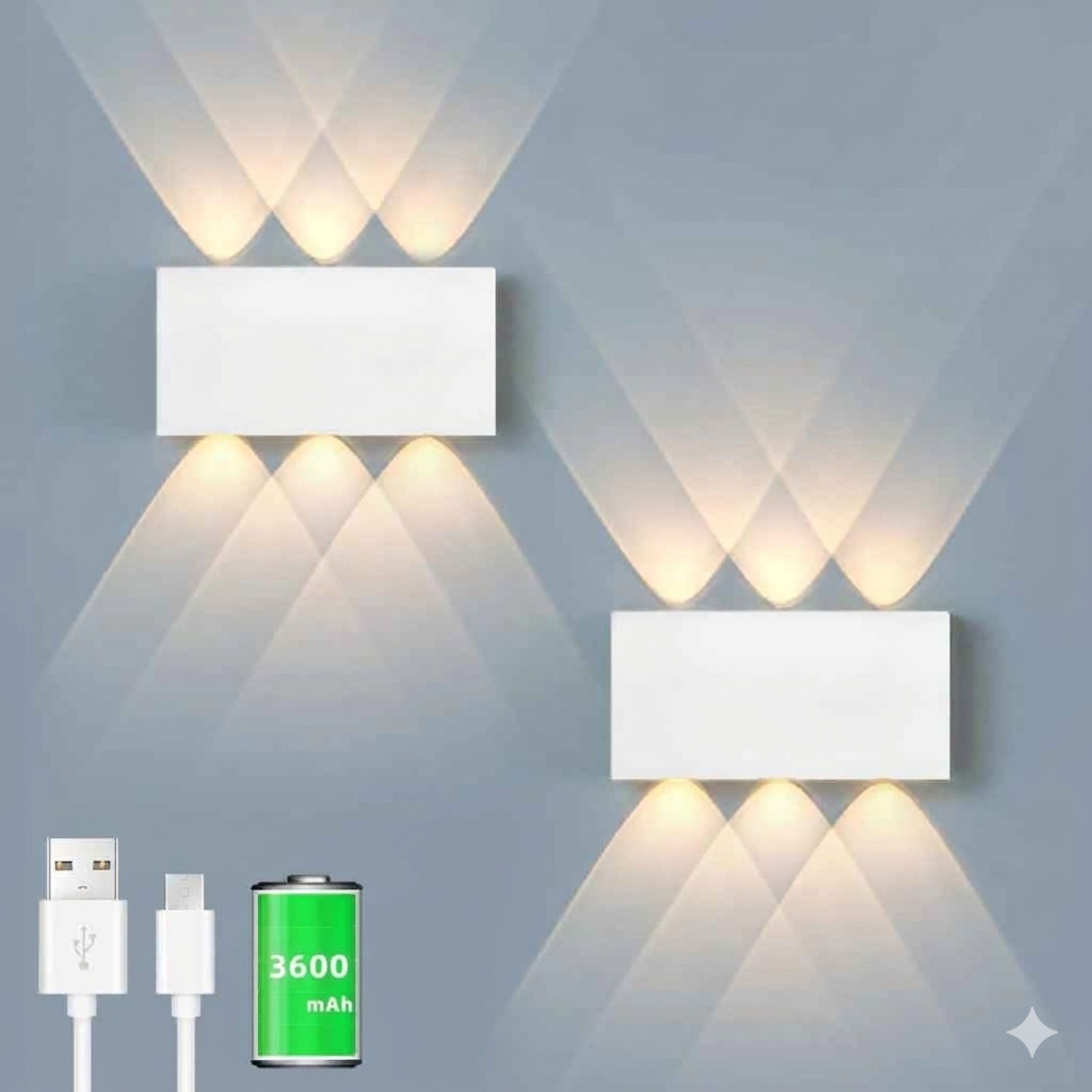 2 Pcs LED Magnetic Wall Sconce Lights,RGB 3600mah Wireless Bedside Wall Light gallery