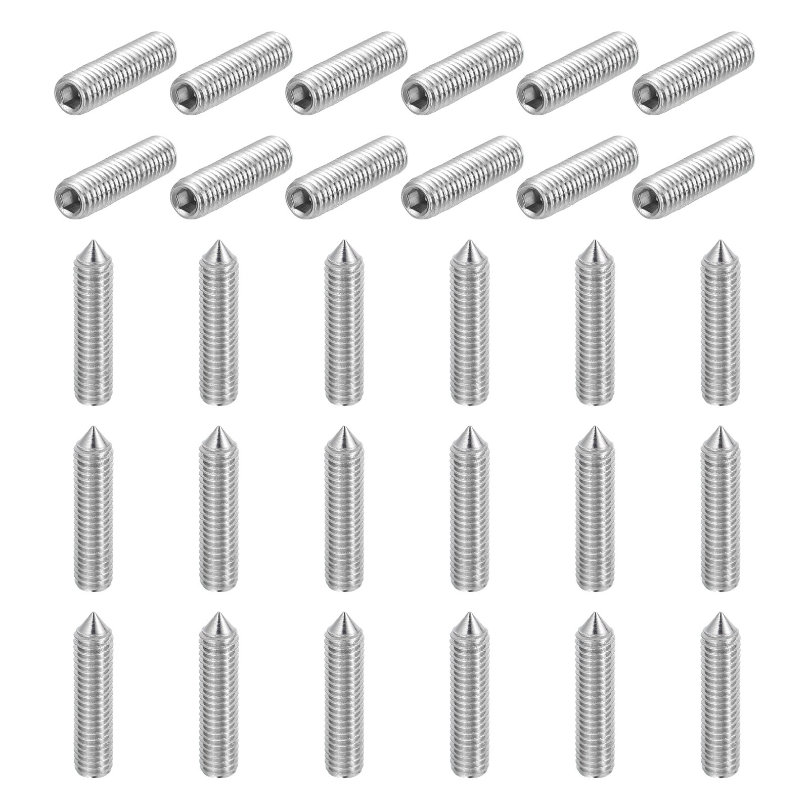 60Pcs M5x20mm Set Screws, 304 Stainless Steel Cone Point Hex Socket Grub Screw gallery