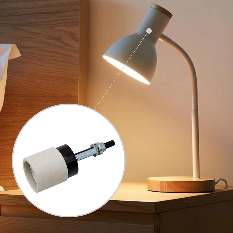 E26 Universal Ceramic Light Socket with Rotary Switch 250V 660W for Lamp... gallery