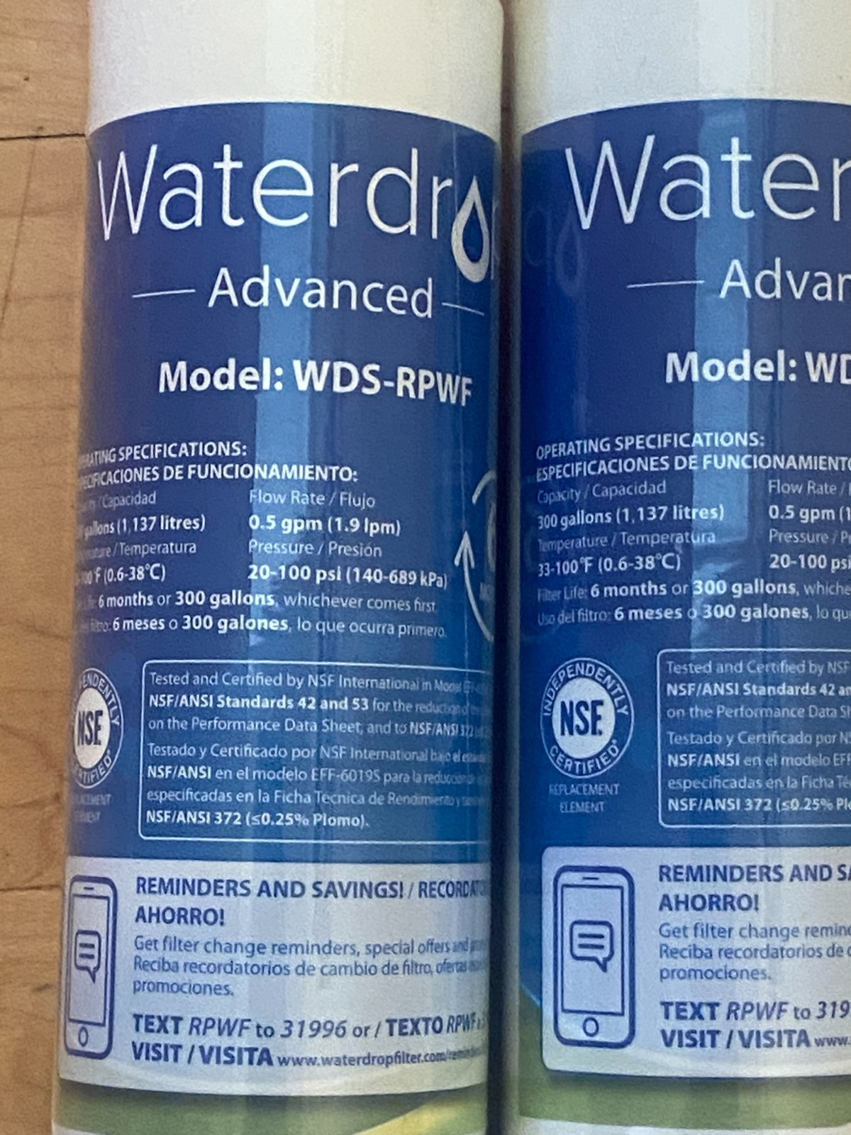 New Waterdrop WDS-RPWF Refrigerator Water Filter Replacement for GE 2 Pack gallery
