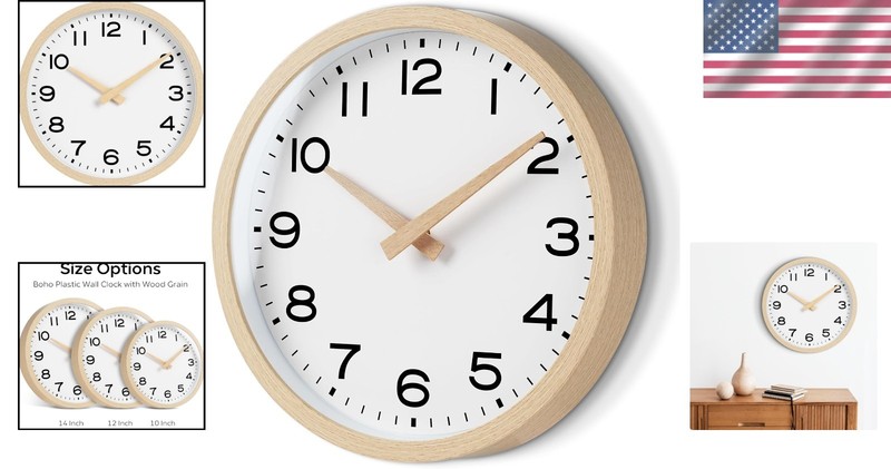Large 14-Inch Decorative Wall Clock: Non-Ticking Modern Design for All Rooms gallery