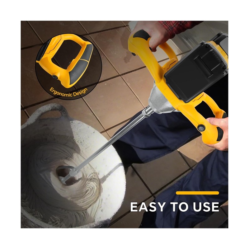 Cordless Cement Mixer for Dewalt 20v Battery, 1200W Electric Concrete Mixer, ... gallery