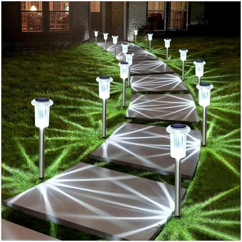 Solar Lights Outdoor 10 Pack Waterproof 6000K Cold White LED Cold White 10Pack gallery