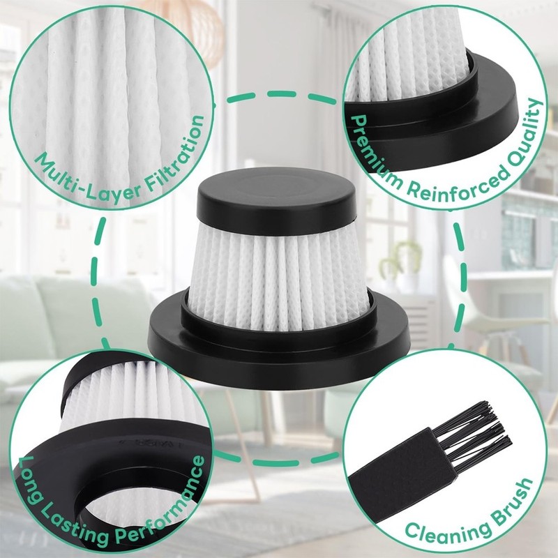 8Pack Washable Reusable Filter For Duck For Compact Cordless Vacuum Cleaner gallery