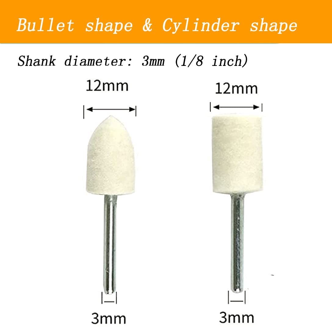 24 Pcs Wool Polishing Bit, 1/8 Inch Shank Felt Buffing Tips for Dremel Rotary... gallery