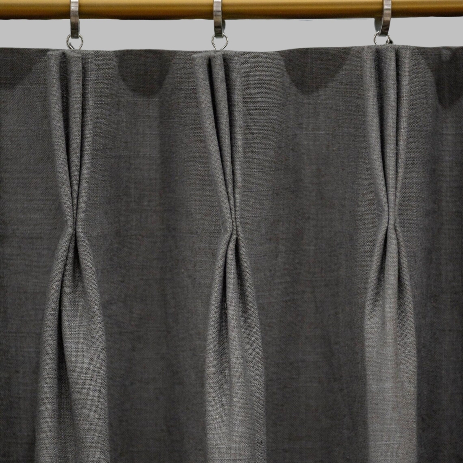 Custom Drapes - Pleated & Lined - Old Country Linen Graphite - 1 Pair/2 Panels gallery