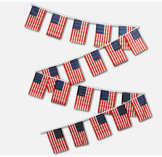 30ft USA String Flag 12 x 18 12 x 18 Inches America Flags Bunting String Flag gallery