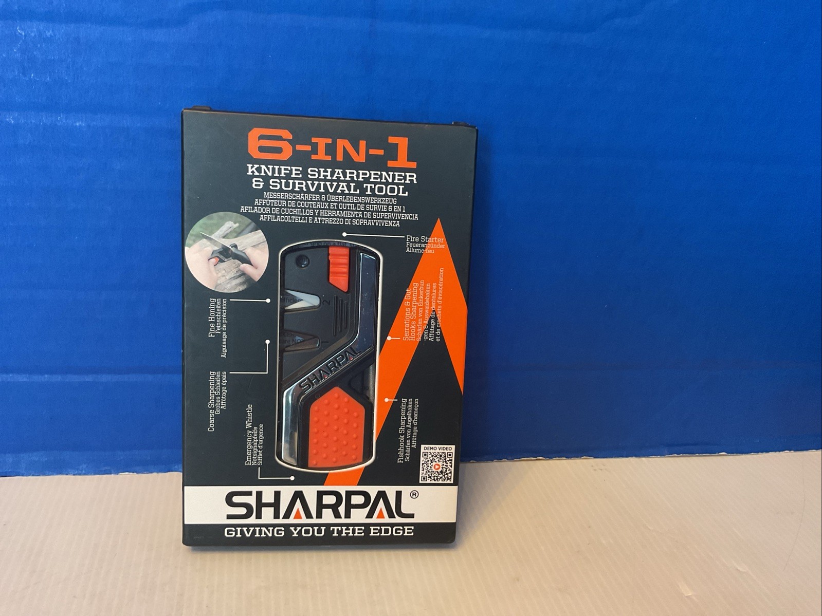 Sharp & Spark 6-in-1 Knife Sharpener Fire Starter EDC Whistle SHARPAL Tool gallery