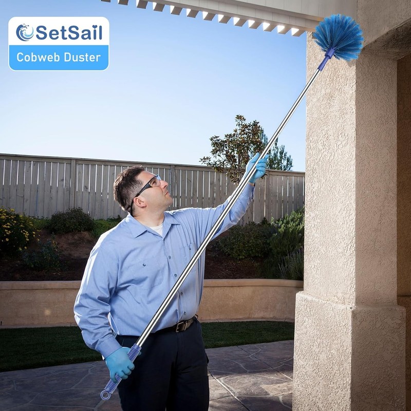 Cobweb Duster with Extension Pole, Retractable Dusters for Cobweb Cleaning 81-In gallery