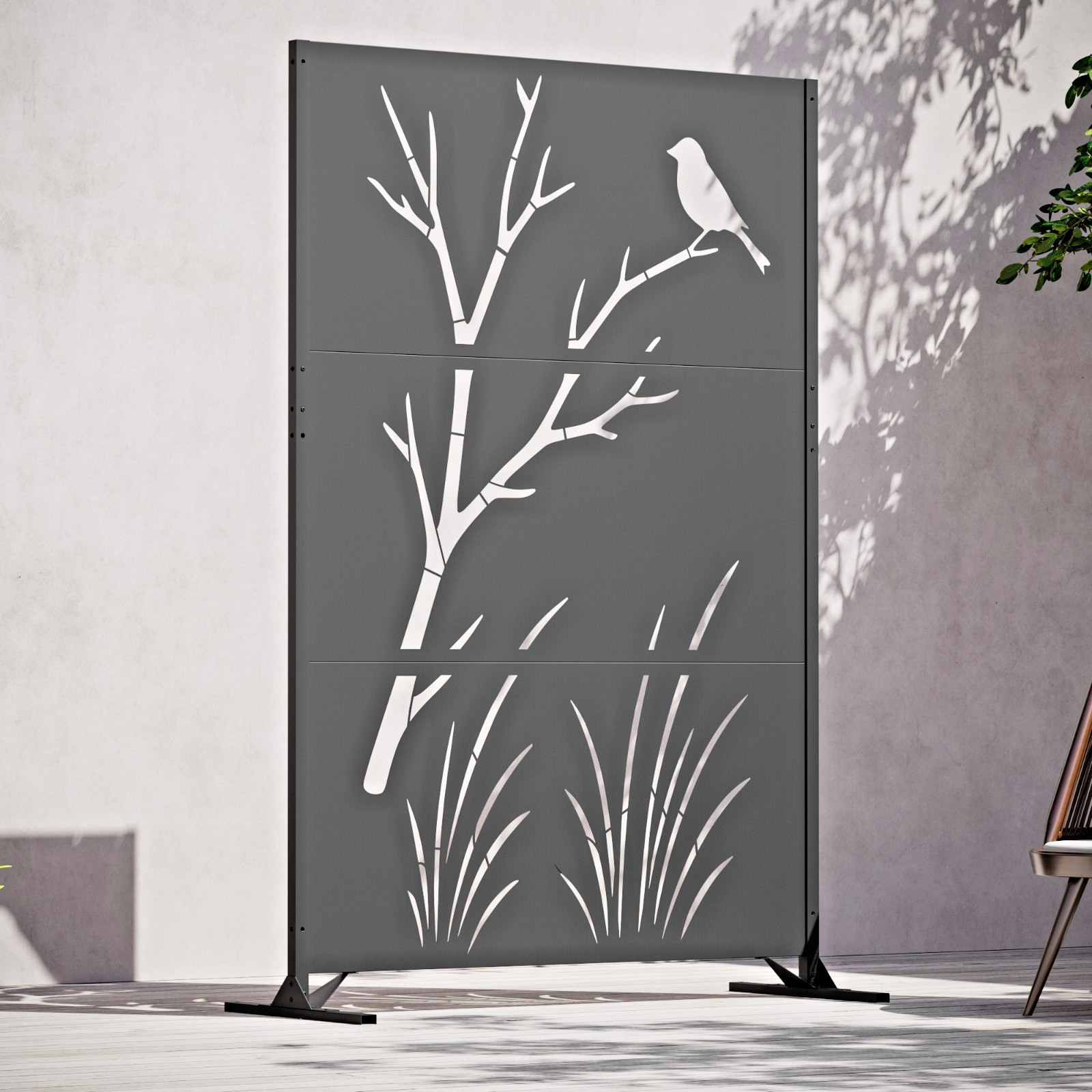 4x6 FT Metal Privacy Panel Fence Screen with Artistic Designs For Deck Balcony gallery