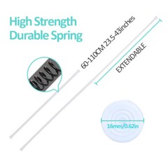 Adjustable Length Spring Loaded Tension Curtain Rod for Window Kitchen, Bathroom