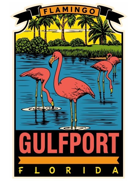 Florida Gulfport Vintage Style Sticker Decal R8505 gallery