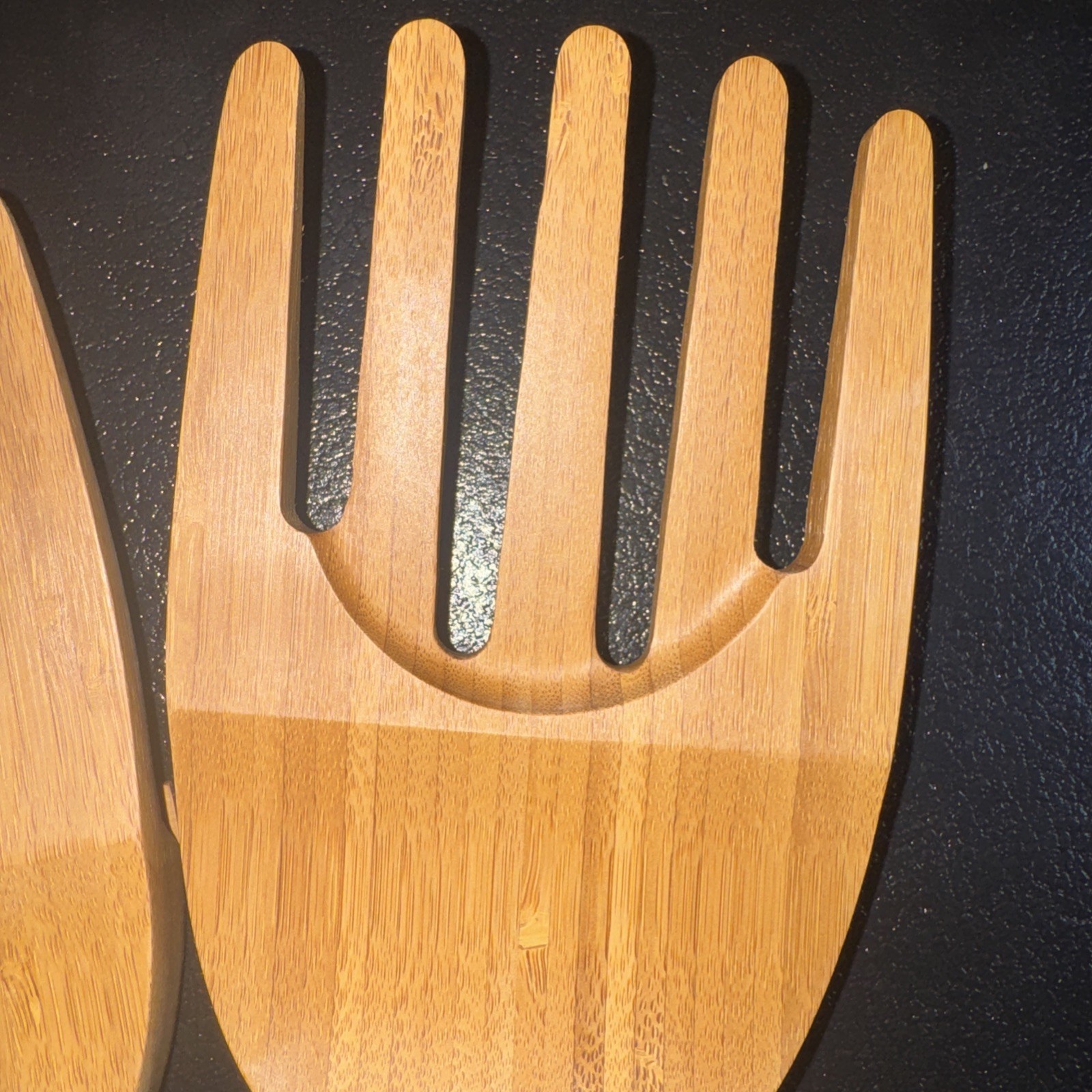 Pampered Chef # 2288 Bamboo Salad Claws Wood Salad Serving Tongs opened package gallery