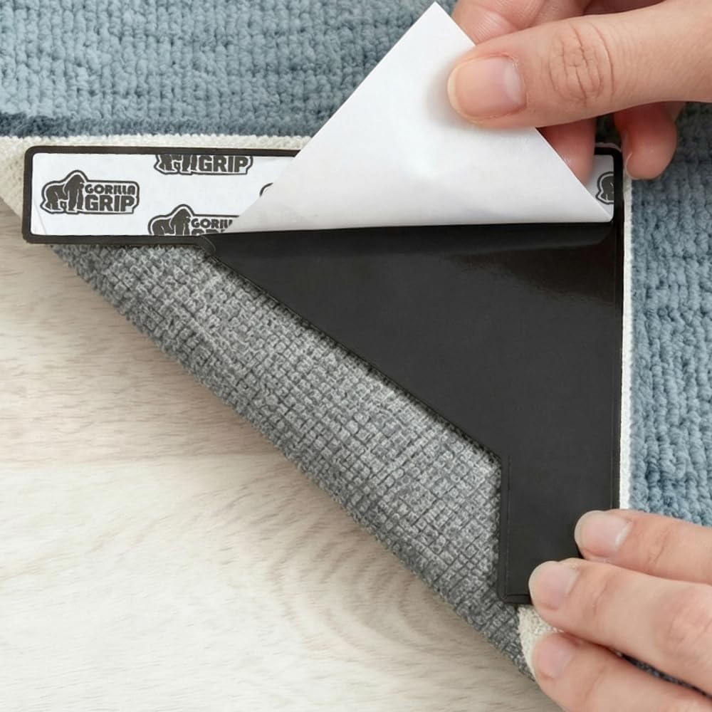 Extra Wide Dual Sided Rug Gripper Pads, 5" x 7" (4 Pack), Black gallery