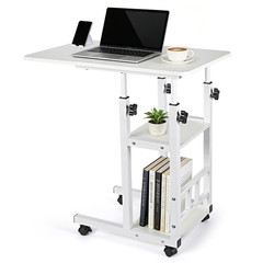 Modern Overbed Table Height Adjustable Bed Side Table Rolling Sofa End Table