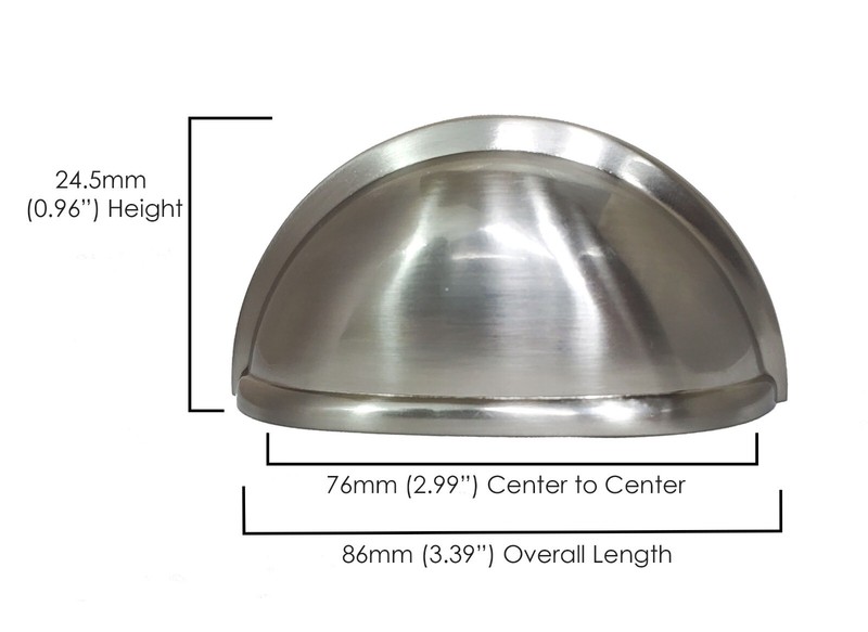 Kitchen Cabinet Hardware Drawer Cup Pull Handle Round Mushroom Knob Brushed KPT gallery