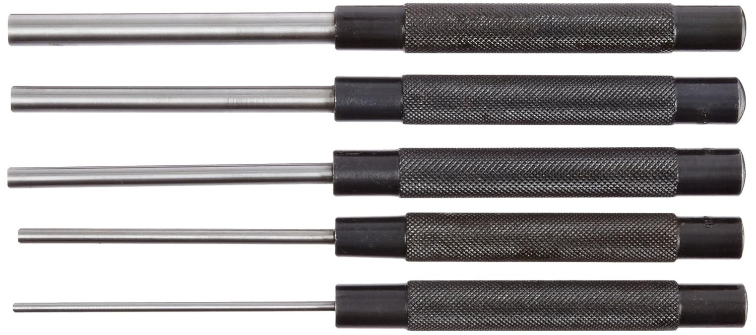 Fowler 52-500-300-0, Extra Long 5 Piece Drive Pin Punch Set Silver, Black gallery