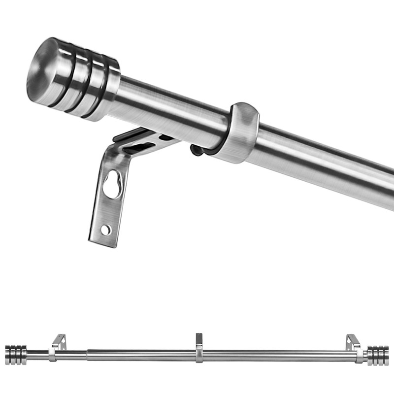 5/8 Inch Telescoping Single Drapery Rod, Black, End Cap Finials, 28"-120" gallery