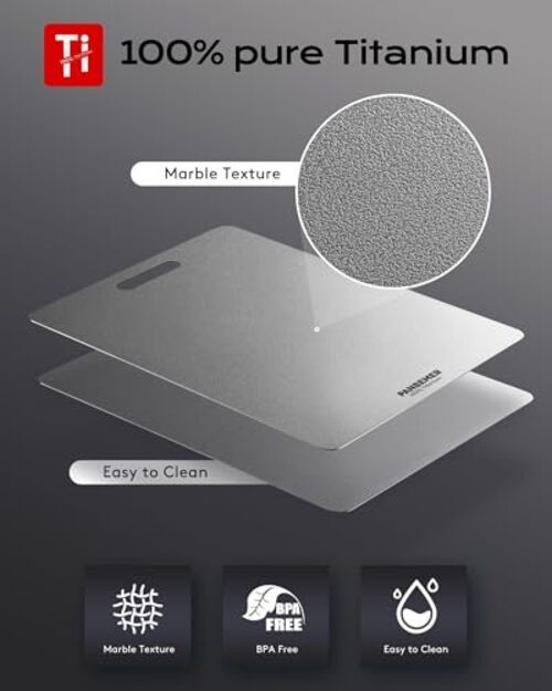 Katori Titanium Cutting Board for Kitchen - Food Grade 100% Pure - 12"L x 9"W gallery
