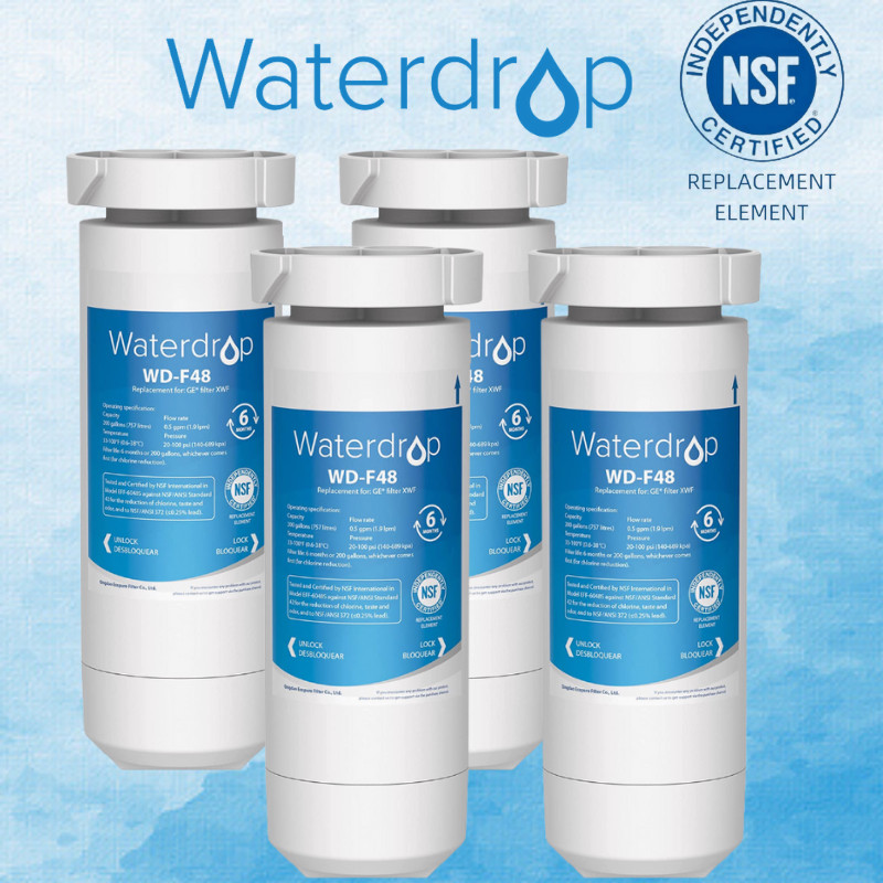 Waterdrop XWF Refrigerator Water Filter, Replacement for GE® XWF, 4 Filters gallery